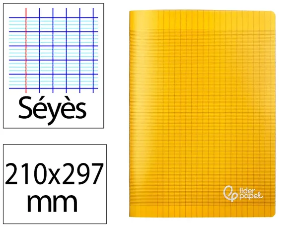 Cahier piqure liderpapel couverture pp 210x297mm 96p seyes coloris jaune — Non classé