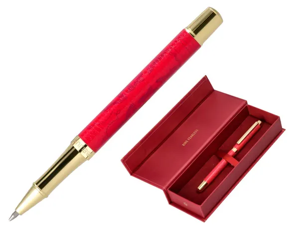 Roller belius wild west aluminium encre noire coloris bordeaux dore boite design — Non classé