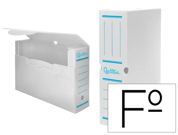 Boite a archives liderpapel polypropylene ondule dos 100mm 360x100x260mm coloris blanc — Non classé