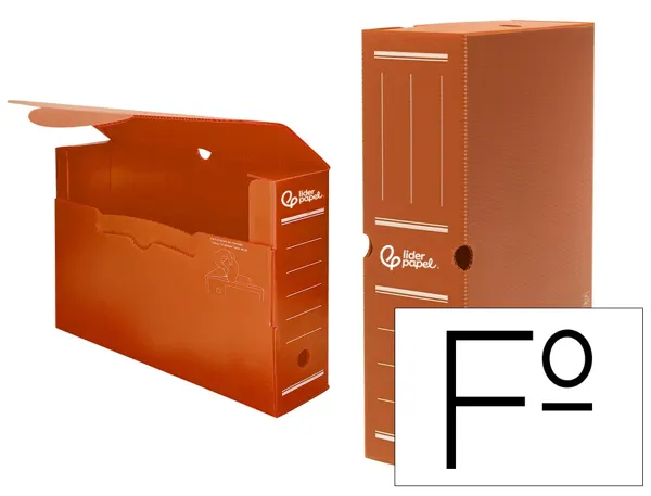 Boite a archives liderpapel polypropylene ondule dos 100mm 360x100x260mm coloris marron — Non classé