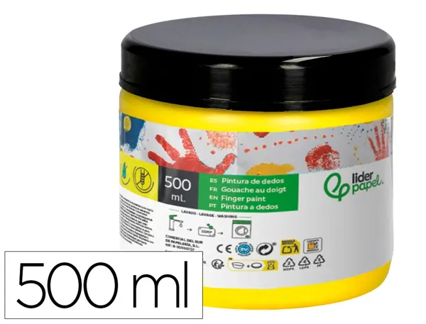 Peinture au doigt liderpapel flacon 500 ml coloris jaune — Non classé