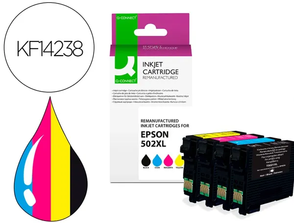 Cartouche d'encre compatible q-connect epson 502xl 470 p noir/cyan/magenta/jaune pack 4 couleur — Non classé