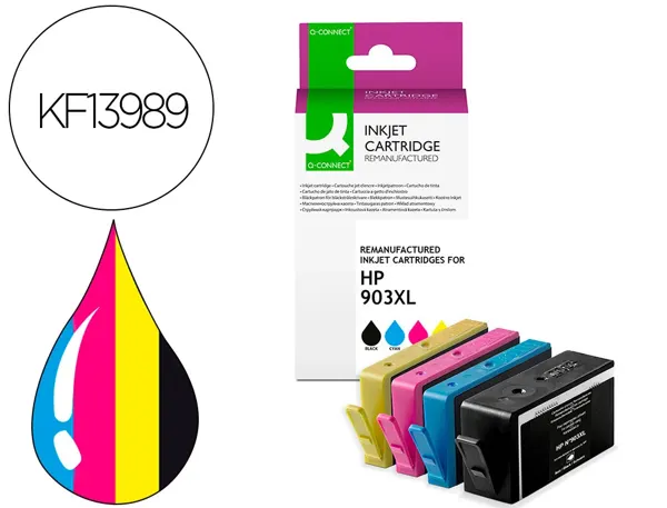 Cartouche d'encre compatible q-connect hp 903xl 970 p noir/cyan/magenta/jaune pack 4 couleur — Non classé