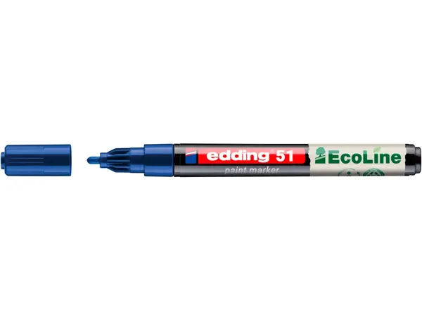 Marqueur edding 51 ecoline peinture base eau pointe ogive 1/2mm coloris bleu — Non classé