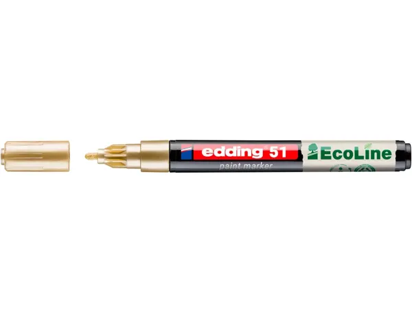 Marqueur edding 51 ecoline peinture base eau pointe ogive 1/2mm coloris or — Non classé