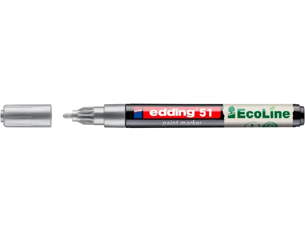 Marqueur edding 51 ecoline peinture base eau pointe ogive 1/2mm coloris argent — Non classé