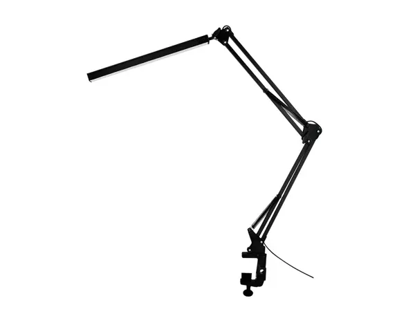 Lampe bureau q-connect rigel led 8w 320 lm aluminium avec pince bras double triple articulation coloris noir — Non…