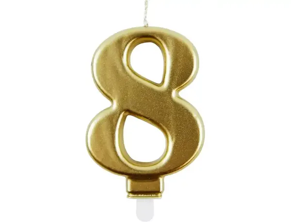 Bougie eurowrap chiffre anniversaire n 8 coloris or — Non classé