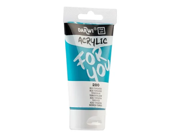 Peinture darwi for you acrylic tube 75ml coloris bleu turquoise — Non classé