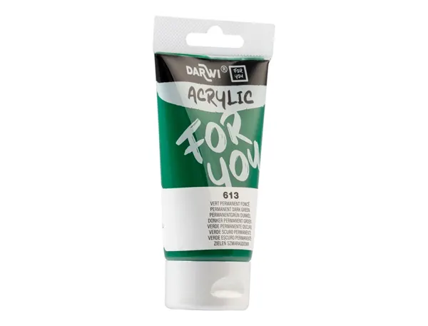 Peinture darwi for you acrylic tube 75ml coloris vert permanent fonce — Non classé