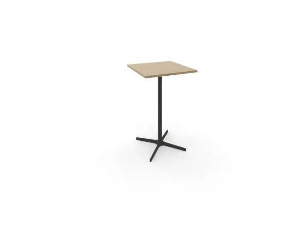 Table haute eol lucie plateau melamine epaisseur 2,5cm 70x70x104,5cm pied metal noir coloris chene naturel — Non classé