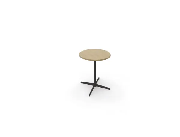 Table eol lucie plateau melamine epaisseur 2,5cm diam.70cm hauteur 73,5cm pied metal noir coloris chene — Non classé
