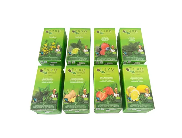 The puro bio fairtrade assortiment 8 parfums sachet 1,5g boite 25 unites — Non classé