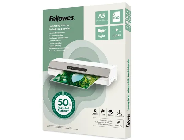 Pochette plastification fellowes brillante format a3 leger coloris transparent boite 100 unites — Non classé