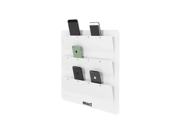 Rangement mural paperflow telephone portable 43x42x3cm capacite 12 unites coloris gris clair — Non classé