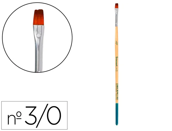 Pinceau pour peinture acrylique et aquarelle liderpapel n 000 pointe plate en poils synthetiques — Non classé