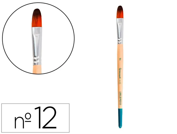 Pinceau pour peinture acrylique et aquarelle liderpapel n 12 pointe langue de chat en poils synthetiques — Non classé