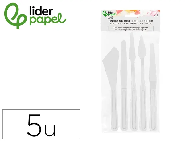 Spatule pour peinture liderpapel en plastique sachet de 5 unites tailles assorties — Non classé