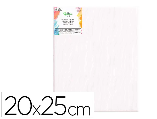 Toile sur chassis liderpapel 3p agrafee au dos 100% coton bords en bois 20x25 cm 280g/m2 certifie — Non classé