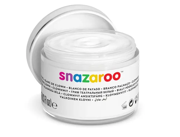 Maquillage snazaroo blanc clown utilisation sans eau couverture maximale pot 250ml — Non classé