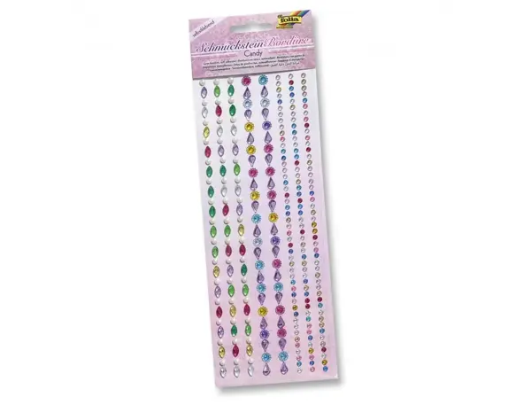 Lot bordures strass folia adhesive 25 cm 8 unites coloris et formes assorties — Non classé