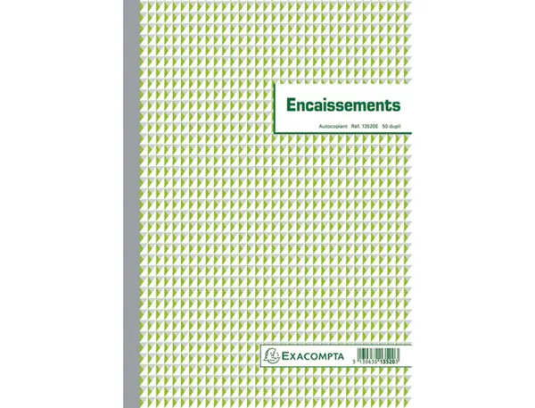 Manifold autocopiant exacompta encaissements a4 210x297mm foliotage 50 duplis — Non classé
