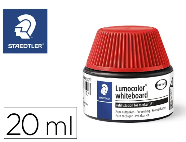Flacon recharge staedtler lumocolor 351 de 20ml coloris rouge — Non classé