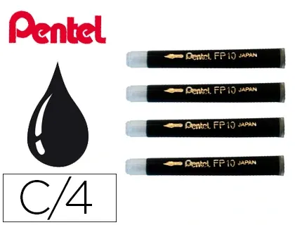 Cartouche d'encre pentel pocket brush encre noire pigments lot 4 unités — Non classé