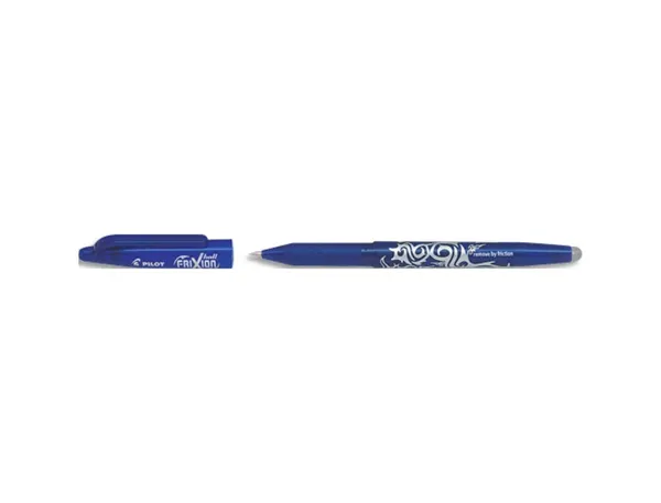 Roller pilot frixion ball écriture moyenne 0.7mm encre effaçable grip préhension rechargeable gomme sertie coloris bleu —…