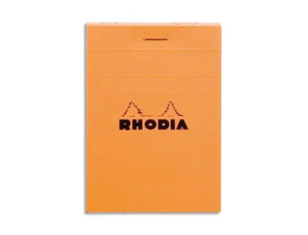 Bloc bureau rhodia a6 papier vélin surfin couverture enduite enveloppante 105x148mm 80f détachables 80g 5x5mm orange — Non…