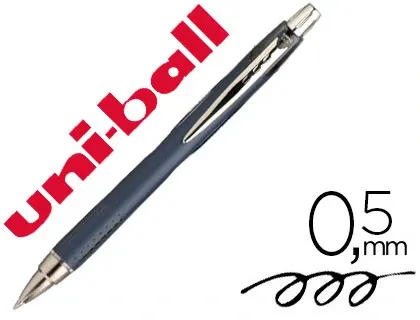 Stylo-bille uniball jetstream rt écriture moyenne 0.5mm encre gel rétractable grip antiglisse agrafe métal coloris noir —…