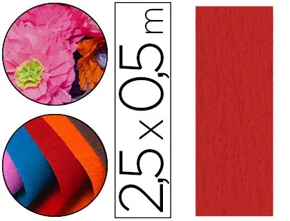 Papier crépon clairefontaine densité crêpage 60% 40g/m2 50cmx2.5m unicolore rouge pochette 10f — Non classé