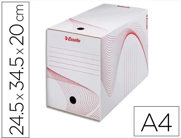 Boîte archives esselte standard carton ondulé recyclable a4 245x345mm dos 200mm assemblage manuel facil coloris blanc — Non…