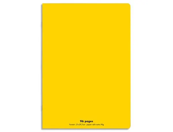 Cahier piqué conquérant classique couverture polypropylène rigide transparente a4 21x29,7cm 96 pages 90g séyès jaune — Non…