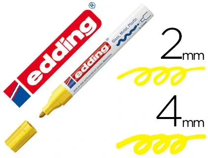 Marqueur edding permanent peinture e750 pointe moyenne 2/4mm encre laquée opaque tous supports résistant chaleur jaune —…