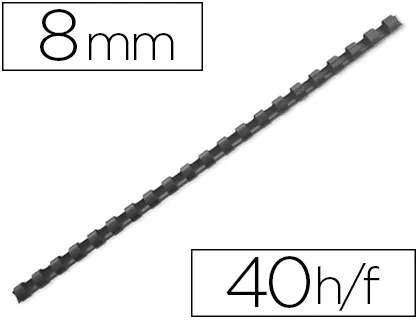 Anneau plastique à relier fellowes dos rond capacité 40f 8mm diamètre 300mm longueur coloris noir boîte 100 unités — Non…