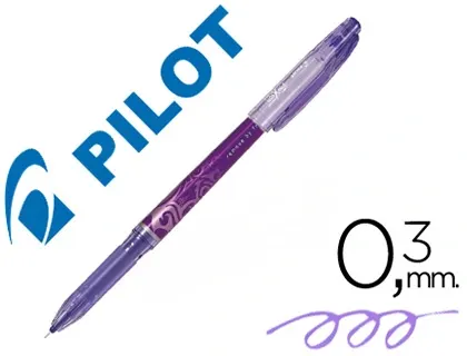 Roller pilot frixion point pointe aiguille 0.3mm encre effaçable grip préhension rechargeable gomme sertie violet — Non…