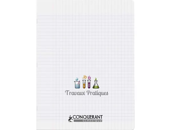 Cahier travaux pratiques conquérant classique couverture pp incolore a4+ 24x32cm 96 pages 90g dessin 90g séyès/uni — Non…