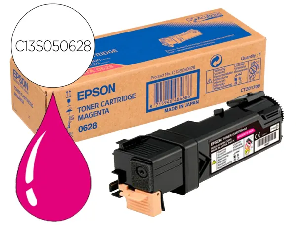 Toner laser original epson c13s050628 2500 p magenta
