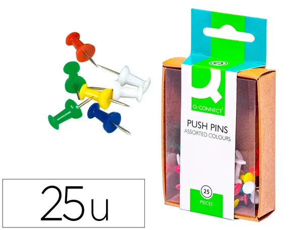 Punaise q-connect épingle mémo coloris assortis boîte 25 unités — Non classé