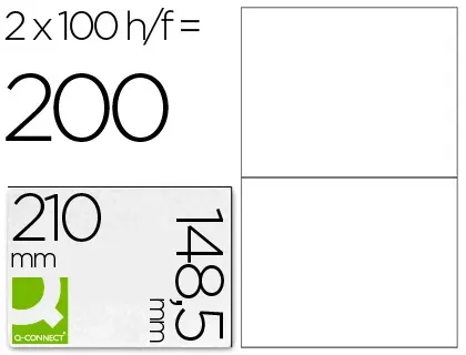 Étiquette adhésive q-connect 210x148.5mm coins droits imprimante jet d'encre laser copieur boîte 100 feuilles 200 unités —…