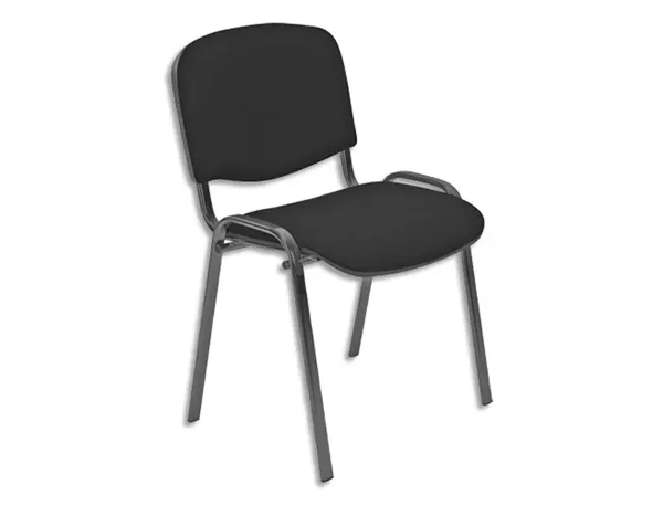 Chaise de conference iso classic tissu polyfibre structure 4 pieds metal epoxy noir — Non classé