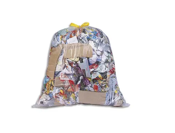 Sacs poubelle transparents à liens coulissants 100 litres 25 microns boîte 100 — Non classé