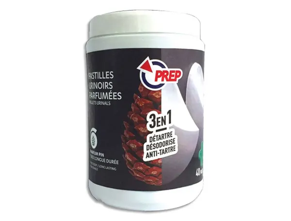 Pastilles pour urinoirs prep nettoie desodorise detartre parfum pin boîte de 40 — Non classé