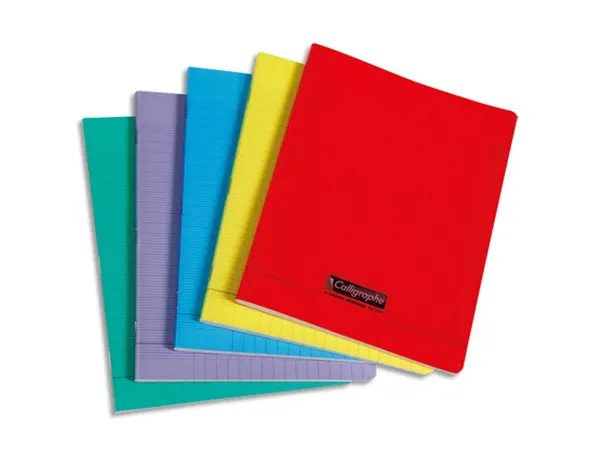 Cahier piqûre calligraphe 17 x 22 cm 96 pages seyes polypro coloris assortis — Non classé
