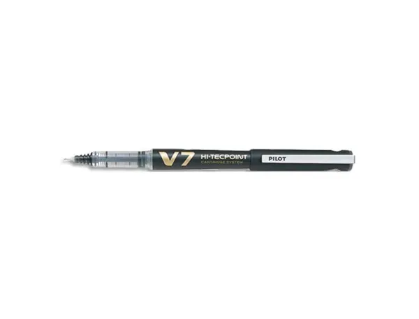 Roller pilot v7 rechargeable écriture moyenne 0.5mm niveau encre liquide visible écologique régulateur débit noir — Non…