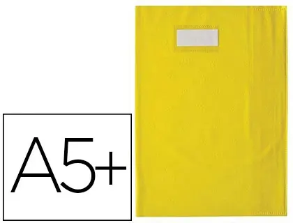 Protège-cahier elba styl'sms pvc opaque 12/100e sans phtalates porte-étiquette et étiquette 170x220mm jaune — Non classé