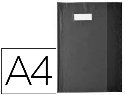 Protège-cahier elba styl'sms pvc opaque 12/100e sans phtalates porte-étiquette et étiquette a4 210x297mm noir — Non classé