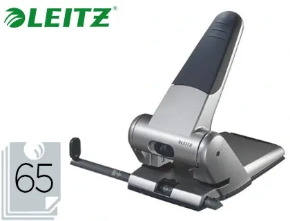 Perforateur leitz gros travaux capacité perforation 65f 2 trous coloris métal/noir 130x100x220mm — Non classé