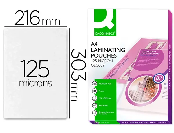 Pochette plastification q-connect à chaud économique format a4 125 microns boîte 100 unités — Non classé